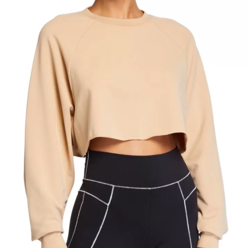 Alo Yoga Double Take Cropped Long Sleeve Beige S